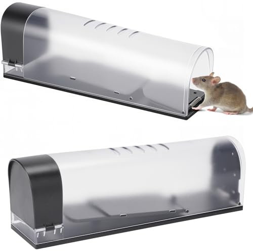 RiuCrepian Trappola per Topi vivi,Trappole per Topi Automatiche Altamente sensibili, trappole a Scatto Trappola per Riutilizzabile con Esca vivi per Giardino do