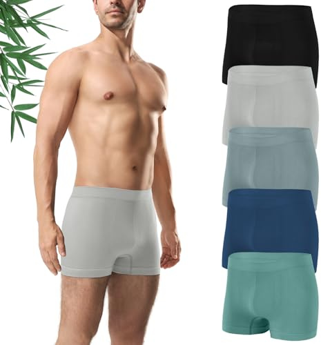 Channo Boxer Uomo bambù Antibatterici: Senza Soluzione di continuità Massimo Comfort e vestibilità Perfetta Traspiranti