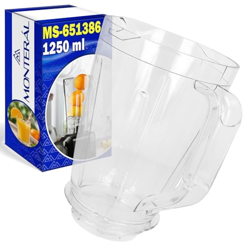 MONTERAL Bol para Batidora de Vaso 1250 ml MS‑651386 MS651386 para Tefal | BL420 BL4251 para Moulinex LM420 LM422 para Krups KB4201 Licuadora de Vaso - Garantía de 10 Años - MONTERAL