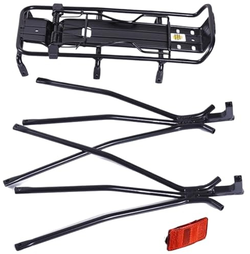 Biking Rear Bike Rack, Cycling Luggage Rack, Adjustable Cargo Racks, Aluminum Alloy Back Seat Carrier, Quick Releasing Pannier Support with Reflector, Maximum Load 50 Kg for Cycling