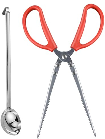 Baoqifong Tenazas Para Chimenea | Pala De Mango Largo Para Carbón Vegetal Granulado,Agarrador De Fuego | Para Uso En Cocina Barbacoa Interior Pizza Playa Y Servicio