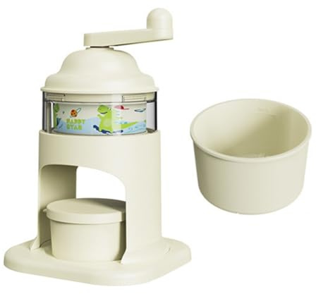 MoSundi Broyeur à glace manuel pour glace pilée Machine à glaçons à manivelle compacte 28,5 x 17,7 x 17,7 cm Blanc ABS Rasoir à glace pour desserts cocktails utilisation en extérieur