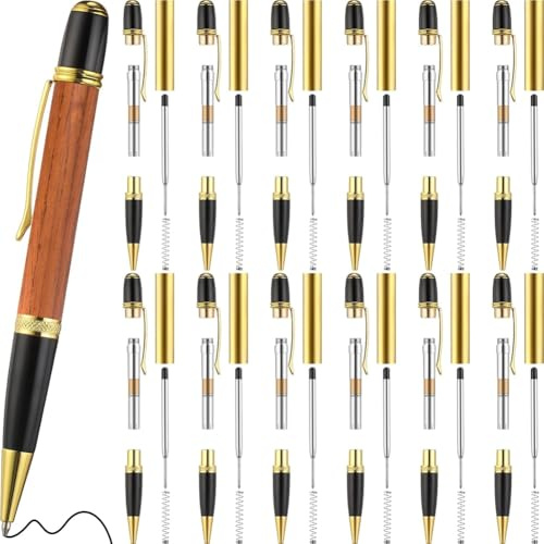 Fegtrtyoa Per Tornio per Fai-Da-Te Lavorazione del Legno Kit Penna - Include 7mm Penne Slim, Ricariche e Blocchi In un Set da 12 Pezzi B