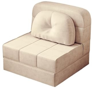 Bäddsoffa Stol Hopfällbar bäddsoffa kan omvandlas till en sovfåtölj, golv och kudde, lämplig for gästsängar(Khaki,72cm)