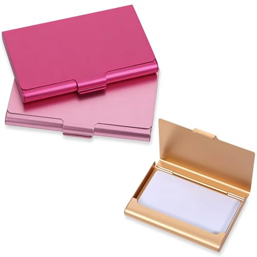 RAHHLIZS Porta biglietti da visita in metallo porta carte portafoglio 3pcs