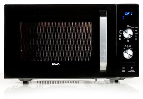 DOMO DO2924 Freistehend Mikrowelle - Defrost Funktion - 5 Leistungsstufen - 8 praktische Programme für Tiefkühlgerichte, Pizza, Popcorn und mehr - 23L - 800W - Integrierte Uhr Display - Schwarz