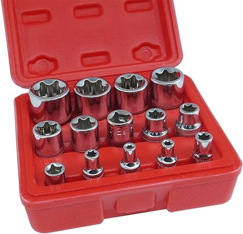 BES Juego de Llaves de Vaso Torx Hembra E4-E24, 14 Piezas