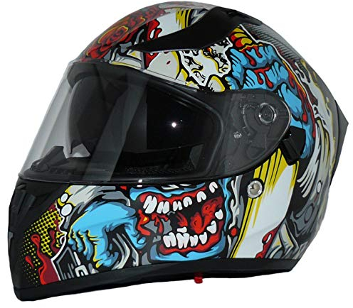 protectWEAR - Casque moto Casque intégral avec pare-soleil et pare-soleil rabattable V128-MU - M