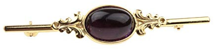 c-c Damen Brosche EDELSTEIN Amethyst lila - aubergine / 8kt Gelb Gold