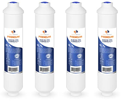 Aquaboon 4 Stück Clear Premium Coconut T33 Inline Ro Post/Granulat Aktivkohle (GAC) Polierwasserfilterkartusche für Umkehrosmose-System – Standardgröße 25,4 x 5,1 cm