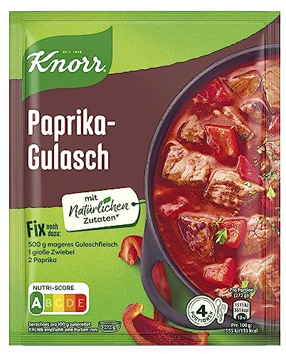 Knorr Fix Würzmischung Paprika-Gulasch für eine leckeres Fleischgericht mit natürlichen Zutaten 4 Portionen