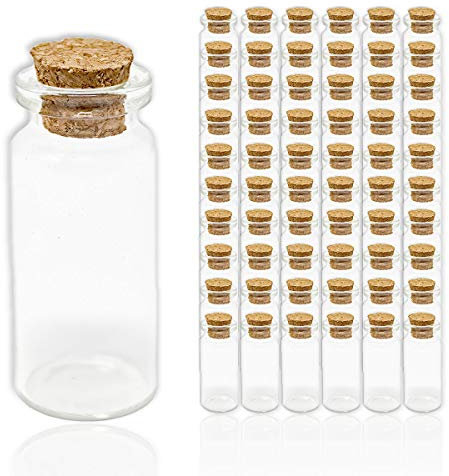 60x 10ml Glasfläschchen mit Korken Gewürzgläser Kleine Mini Gläser Gastgeschenke