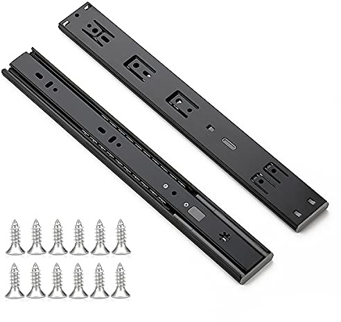 Ravinte 14 Inch Soft Close Drawer Slides 2 Pairs 4 Pack Black Full Extension Ball Bearing Drawer Glide Side Mount