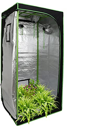 EINFEBEN Growbox 80x80x180cm, Schwarz Grün Growzelt, 600D Oxford Growschrank für Homegrow, Indoor Anbauzelt, Growroom, Lichtdicht und Wasserdicht Pflanzzelt