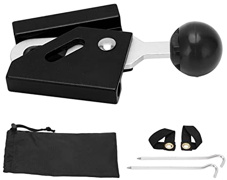 Alomejor Camping-Zeltstangen-Spitzenkappe, Langlebige Einzelne Zeltstütze aus Aluminiumlegierung mit Zeltnagel-Befestigungsschnalle und Aufbewahrungstasche(Schwarz)