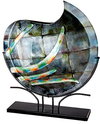 GILDE GlasArt Deko Vase rund Varosia Glas grau 39327, Höhe 52 cm