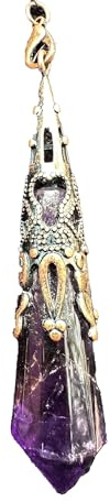 Pierre Précieuse Pendule en Cristal Hexagonal Vintage Radiesthésie Chakra Reiki Divination Méditation Wicca Améthyste