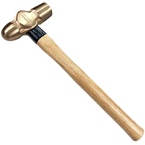 WEDO Martillo de cerrajero sin chispas con mango de madera, cobre berilio, 560 g