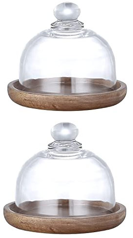 DKULMN Mantequera de Madera de 2 Piezas, mantequillera de Porcelana con Tapa hermética para Pastel de Queso Crema