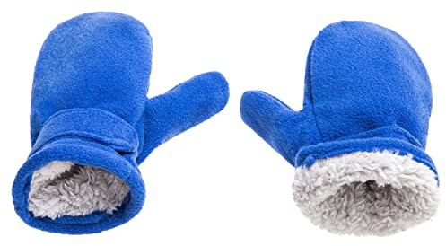 Kids Winter Thermal Gloves Toddler Polar Fleece Thick Warm Mittens Soft Cotton Wool Lined Gloves Windproof Snow Ski Gloves with Adjustable Wrist Strap for Boys Girls Outdoor Activities Age 4-7