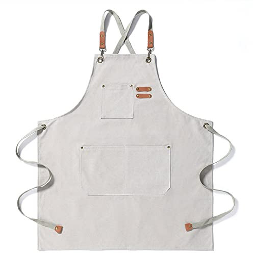 BATTTX Arbeiten Schürze, Tischlerschürze Schweißerschürze Wasserfest Canvas Werkzeugschürze Herren Damen, Perfekt For Garten Keramik Werkstatt Garage