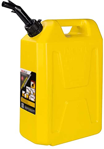 CUPKEE Kunststoff Antistatische Benzinkanister, PVC-Gaskanister, Selbstabgas-Benzintank, Für Automobil Kraftfahrzeug Off-Road-Notversorgung,Gelb,20L