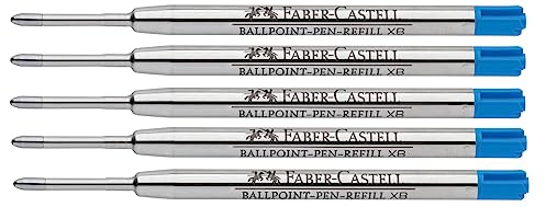 FABER-CASTELL - Kugelschreiberminen XB Blau, 5 Stück | Dokumentenechte Großraumminen für ein weiches und gleichmäßiges Schreibgefühl