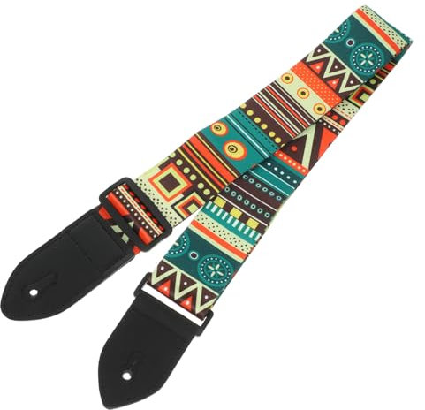 SAFIGLE 2stücke Gitarrengurt Mit Lederenden Für Akustik Gitarre Verstellbar Und Bequem Exklusives Muster Für Bass Und Gitarre Rutschfest Für Komfortables Spielen