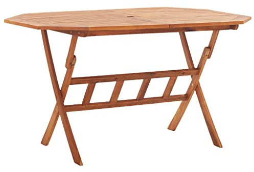 ULUYYUC Tisch Garten Terrasse Esstisch Cafetisch Bartisch TischKlappbarer Gartentisch 135 x 85 x 75 cm Massivholz Akaziegeeignet für Balkone, Terrassen und Laubengänge