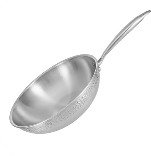 RESTO Sartén universal de acero inoxidable, sartén con base de tres capas (18/10 acero inoxidable 18/10 + aluminio + acero inoxidable 18/10, ahorro de energía 25%, inducción (Ø 28, altura = 7,5 cm)