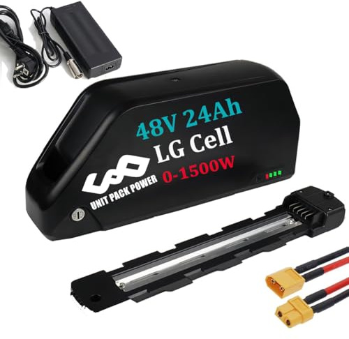 Batterie de vélo 48V 24Ah - Batterie Lithium-ION pour 1500W 750W 1000W Kit de Roue de Conversion pour Moteur de moyeu arrière Avant Ebike Lg4800 Cell