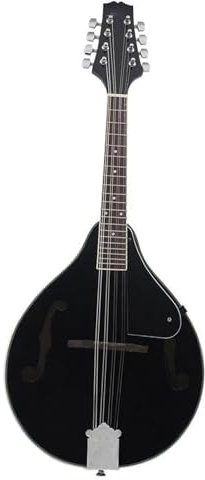 Professionell Mandoline Instrument A-Style 8-saitiges Lindenholz-Mandoline-Musikinstrument Mit Palisander-Stahlsaiten-Mandoline-Instrument Verstellbar(Black)