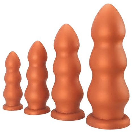 Taisei BDSM 4 Größe Riesen Anal Plug Analkugel mit Saugnapf Groß Anal Dildo mit 3 Kugeln Anus Anal Plug Dilatator Vagina Anal Stecker ButtPlug Sexspielzeug Für Männer Frauen(XL)