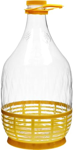 BROWIN® DAMA-Gärballon 640219 | 5 L PET mit Schraubverschluss | Tragegriff | Korb