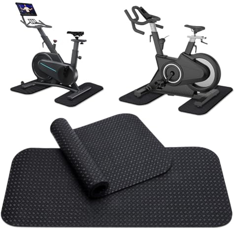 2 stycken golvskyddsmattor fitness, 5 mm tjock halkfri löpband matta skyddsmattor, golvskyddsmatta träningsutrustning, cykelmatta, golvmatta under löpband för sportutrustning, hem gym
