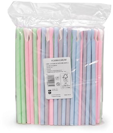 Cannucce di carta, 125 pezzi, biodegradabili e stabili, cannucce con funzione cucchiaio, per cocktail, granita e Frozen Cocktails, EmK, sostenibili e senza plastica
