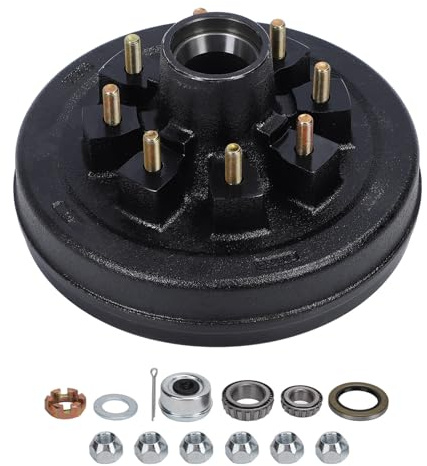 6000 lbs Anhängerbremstrommel 12 Zoll Metall 6 auf 5,5 -Zoll -Bremsknu -Trommel für 5200-6000 lbs Anhängerachse Achsen (Einzelbremsdrum) (Bremsdrum -Kit)