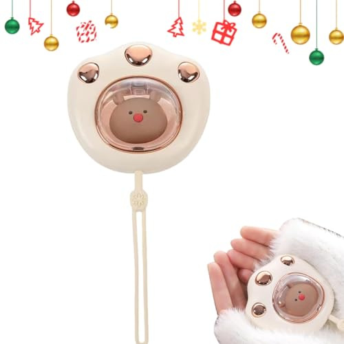 USB Handwärmer Elektrisch Handwärmer Cute Taschenwärmer Elektrisch Wiederaufladbar Taschenwärmer Wiederverwendbar (Weiß)