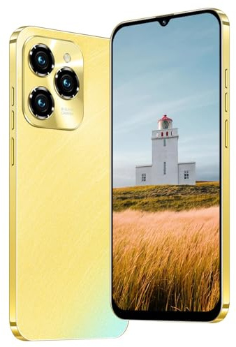 Téléphone portable 4G, écran HD de 6,3 pouces, mémoire ROM de 32 Go (extension jusqu'à 256 Go), système d'exploitation Android 12.0, smartphone Face ID/GPS/WiFi/OTG/Double SIM (Hot40Pro-Gold)