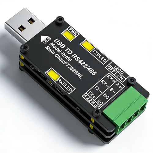 Jhoinrch USB zu RS485 RS422 Konverter Adapter | TVS ESD OC Dreifach Schutzschaltungen,kompatibel mit mehreren Betriebssystemen,offenes Design