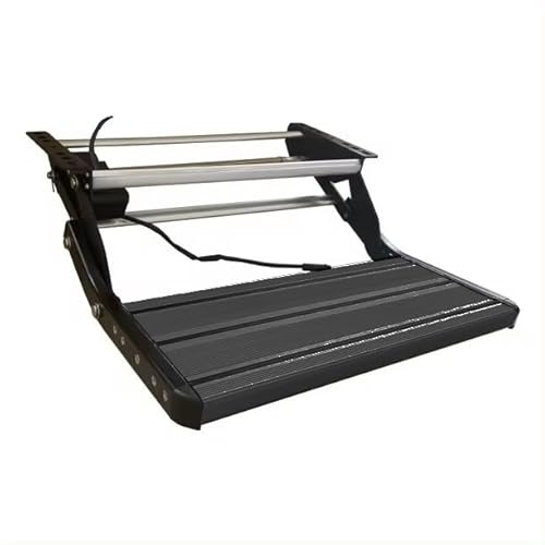 FORÇA Swiss Outdoors.O. Camper elektrische Trittstufe Aluminium Universell 600x210 Wohnwagen Black Edition