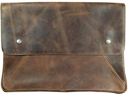 Hide & Drink, Ordner Dokumentenhalter XL, Büro Papier Aktenmappe und Dokumentenmappe für Damen und Herren Rustikaler Umschlag Büro & Arbeit Essentials Vollnarbenleder Handarbeit Bourbon Braun