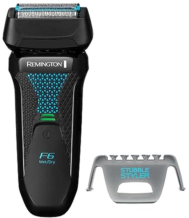 Remington Rasierer Herren Elektrisch F6 Aqua (Nass- & Trocken- Rasierapparat, 100% Wasserdicht, ausklappbarer Detail- & Langhaarschneider, 60 Min Lithium Akku, USB Ladefunktion) Folienrasierer F6000