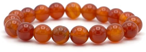 Miracles Minéraux Bracelet perle ronde 10 mm, pierre naturelle, création artisanale française, plus de 40 choix (Cornaline)