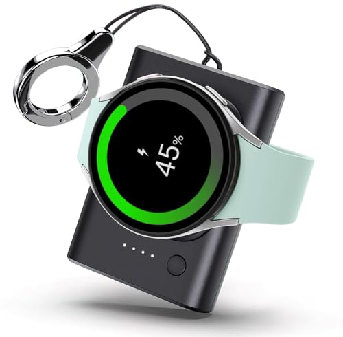 leChivée Kabelloses Ladegerät für Samsung Watch 8,1800mAh Tragbares Watch Ladestation mit Schlüsselanhänger, Magnetisches Ladegerät für Samsung Galaxy Watch 8 Classic/8/Ultra/7/6/FE/5/4/3/Active 2