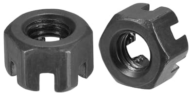 sourcing map 10 Stück Sechskant-Schlitzmutter Ersatz aus Kohlenstoffstahl M8 x 1,25 mm Sechskantmuttern