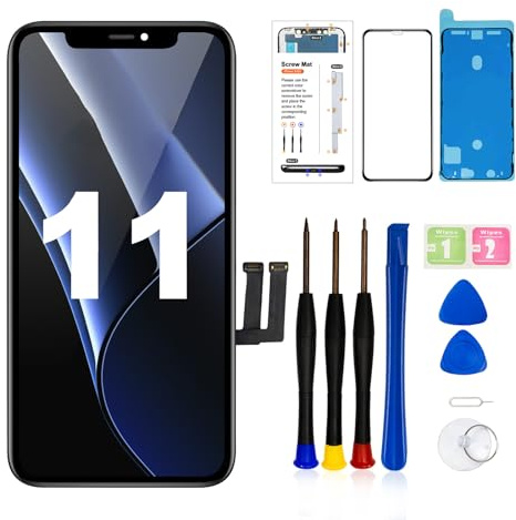 LMQ Reemplazo de pantalla LCD de 6.1 pulgadas para iPhone 11 con kits de herramientas de reparación
