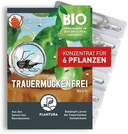 Plantura Bio-Trauermückenfrei Neem, hochwirksames Gießmittel gegen Trauermücken aus Neem, 15 ml für ca. 6 Pflanzen