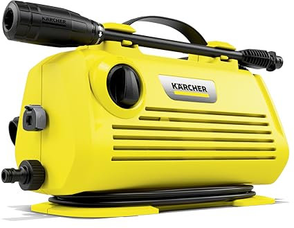 Kärcher K 2 Horizontal Electric Power Pressure Washer, 1700 PSI, 1.4 GPM, with 1 Spray Wand and Pressure Hose, Compact Design, Easy to Store