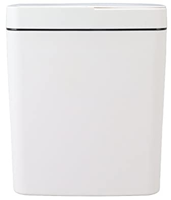 Syrisora Poubelle Automatique, Poubelle Intelligente de Salle de Bain, Poubelle Automatique Blanche, Type de Batterie avec Capteur de Mouvement PP 18 L, Poubelle Intelligente avec